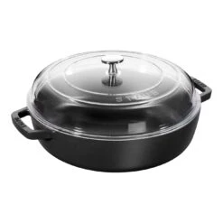 Staub Tegame Con Coperchio In Vetro Rotondo - 28 Cm, Nero