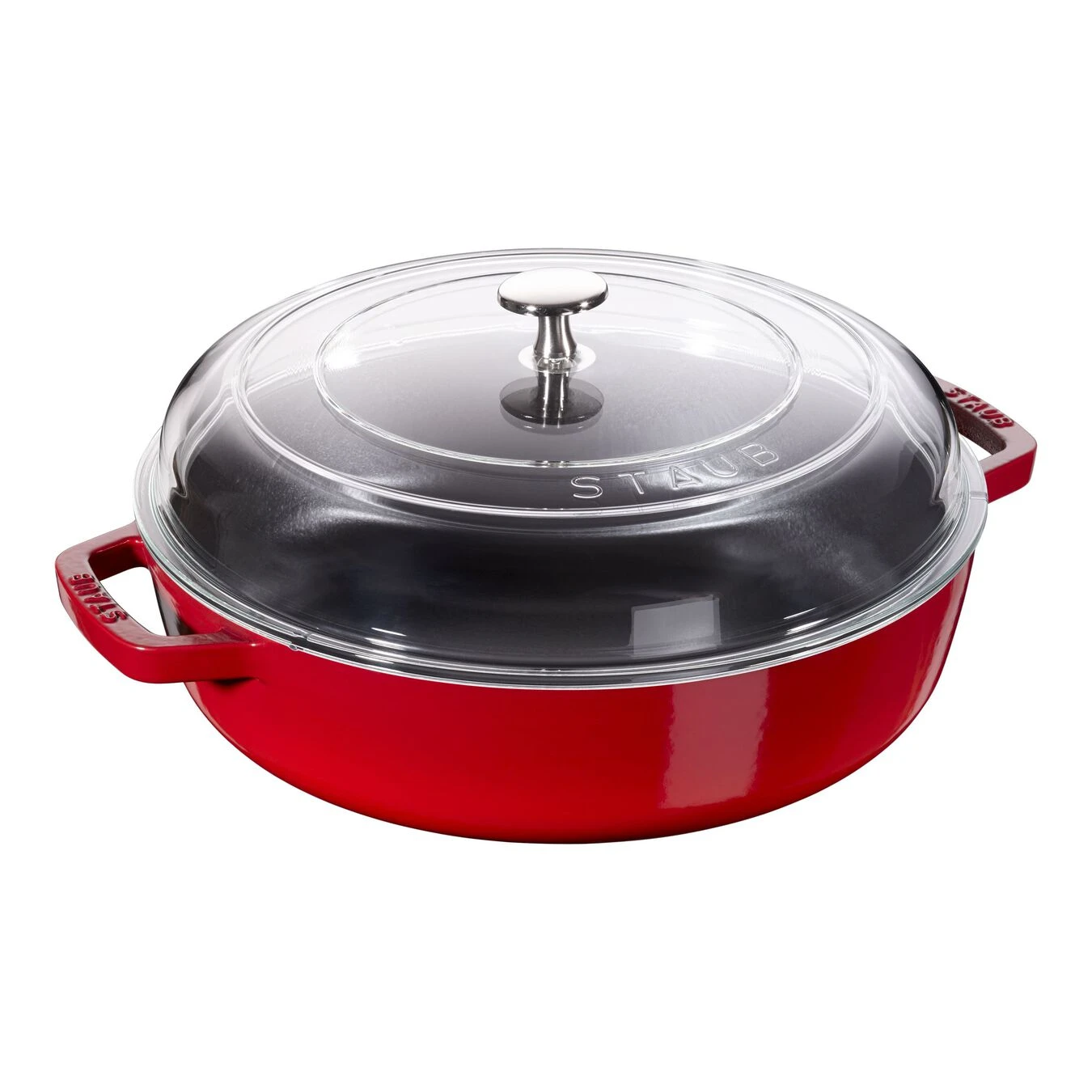 Staub Tegame Con Coperchio In Vetro Rotondo - 24 Cm, Ciliegia 1 Staub Tegame Con Coperchio In Vetro Rotondo - 24 Cm, Ciliegia