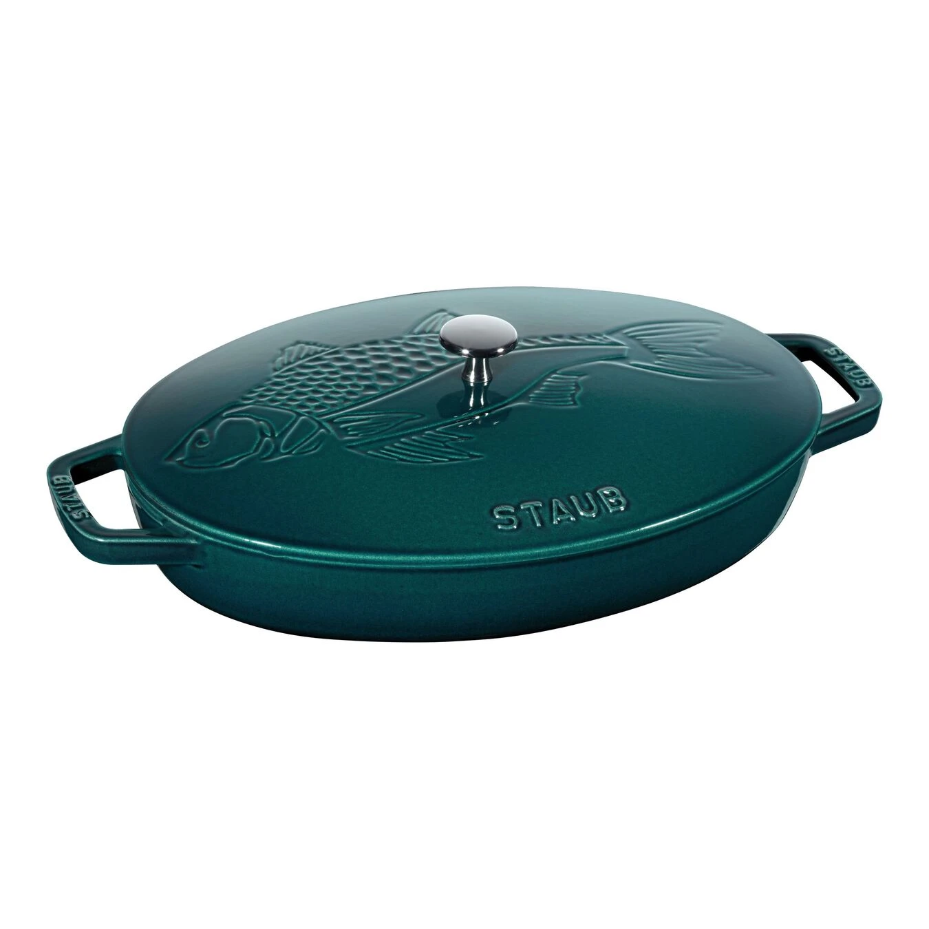 Staub Pirofila Con Coperchio Ovale - 33 Cm, La-Mer 1 Staub Pirofila Con Coperchio Ovale - 33 Cm, La-Mer