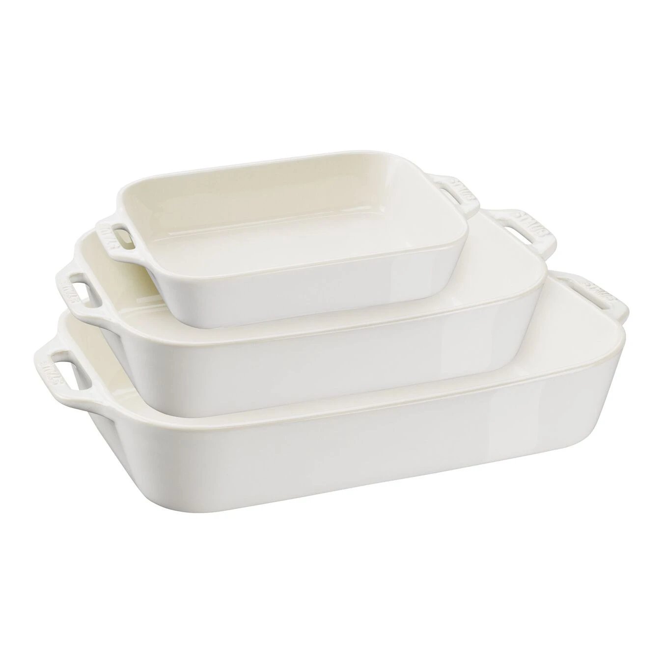 Staub Set Di Pirofile Rettangolare - 3-pz., Avorio 1 Staub Set Di Pirofile Rettangolare - 3-pz., Avorio