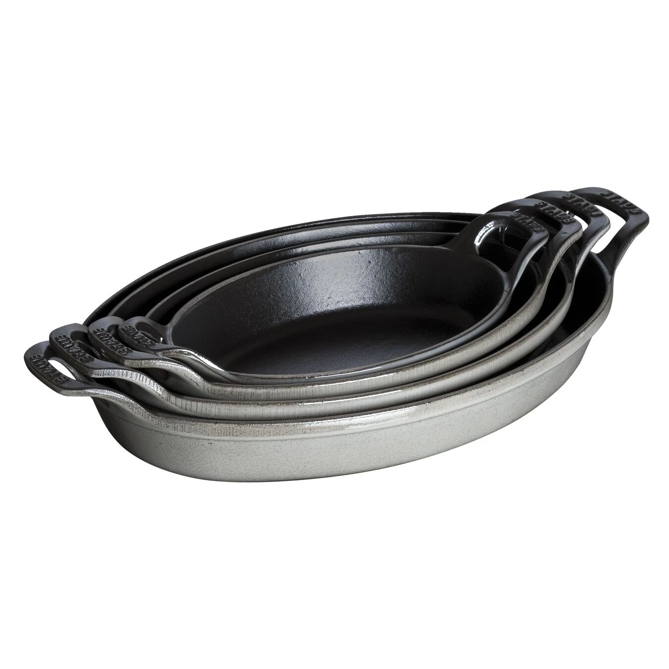 Staub Pirofila Ovale - 21 Cm, Colore Grigio Grafite 2 Staub Pirofila Ovale - 21 Cm, Colore Grigio Grafite - immagine 2