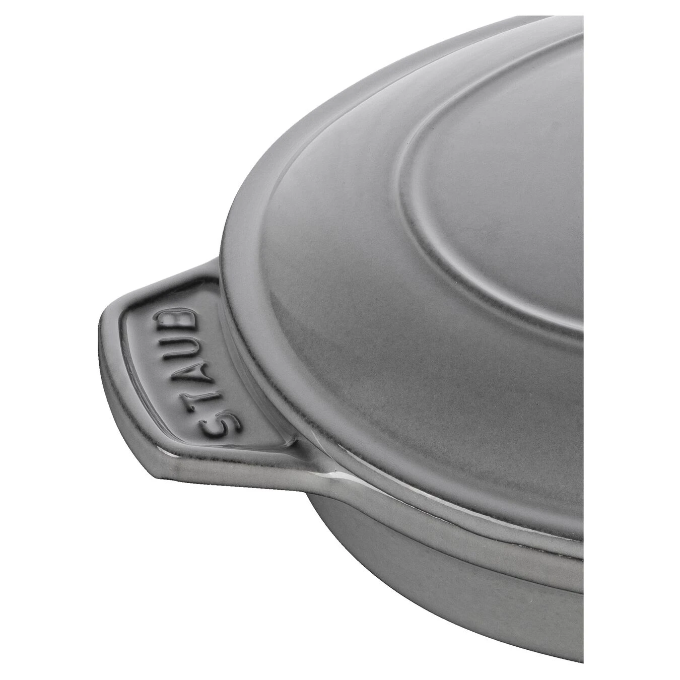 Staub Pirofila Con Coperchio Ovale - 23 Cm, Grigio Grafite 3 Staub Pirofila Con Coperchio Ovale - 23 Cm, Grigio Grafite - immagine 3