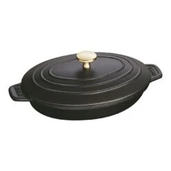 Staub Pirofila Con Coperchio Ovale - 23 Cm, Nero