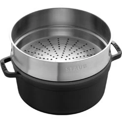Staub Cocotte Con Cestello A Vapore Rotonda - 26 Cm, Nero 9 Staub Cocotte Con Cestello A Vapore Rotonda - 26 Cm, Nero -Staub Shop 40510 606 0 4
