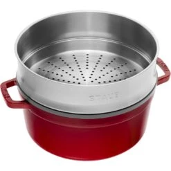 Staub Cocotte Con Cestello A Vapore Rotonda - 26 Cm, Ciliegia -Staub Shop 40510601 1