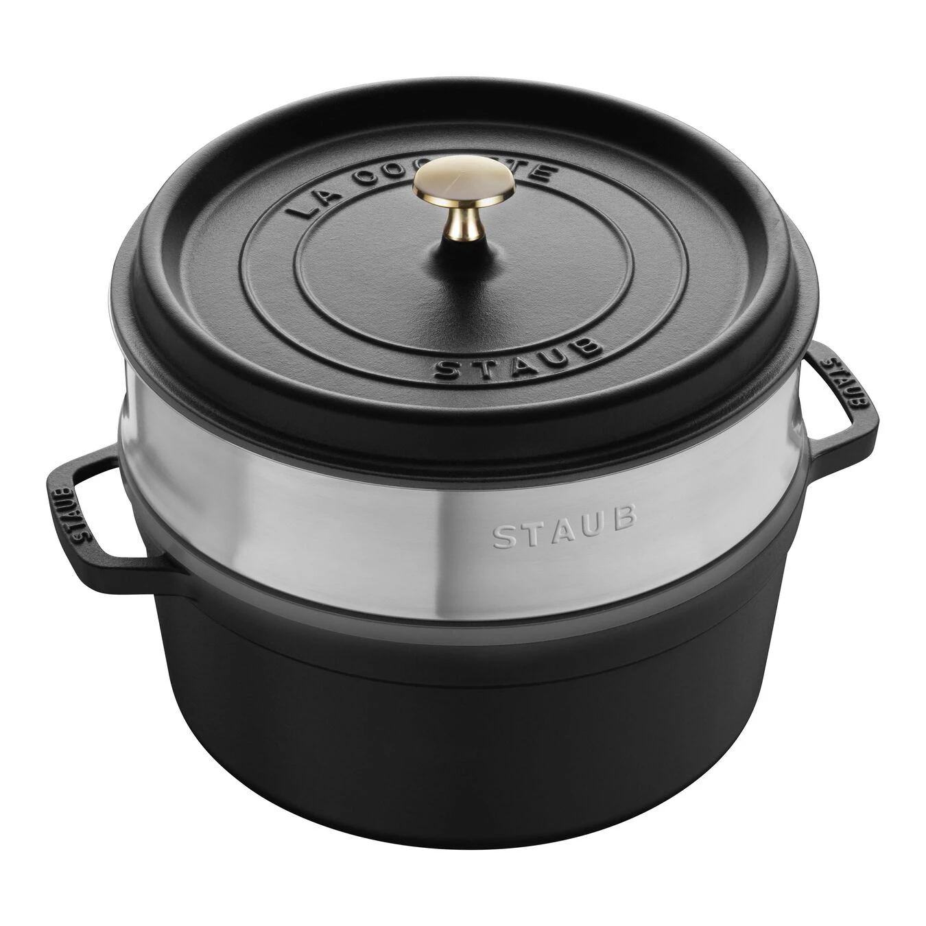Staub Cocotte Con Cestello A Vapore Rotonda - 26 Cm, Nero 1 Staub Cocotte Con Cestello A Vapore Rotonda - 26 Cm, Nero