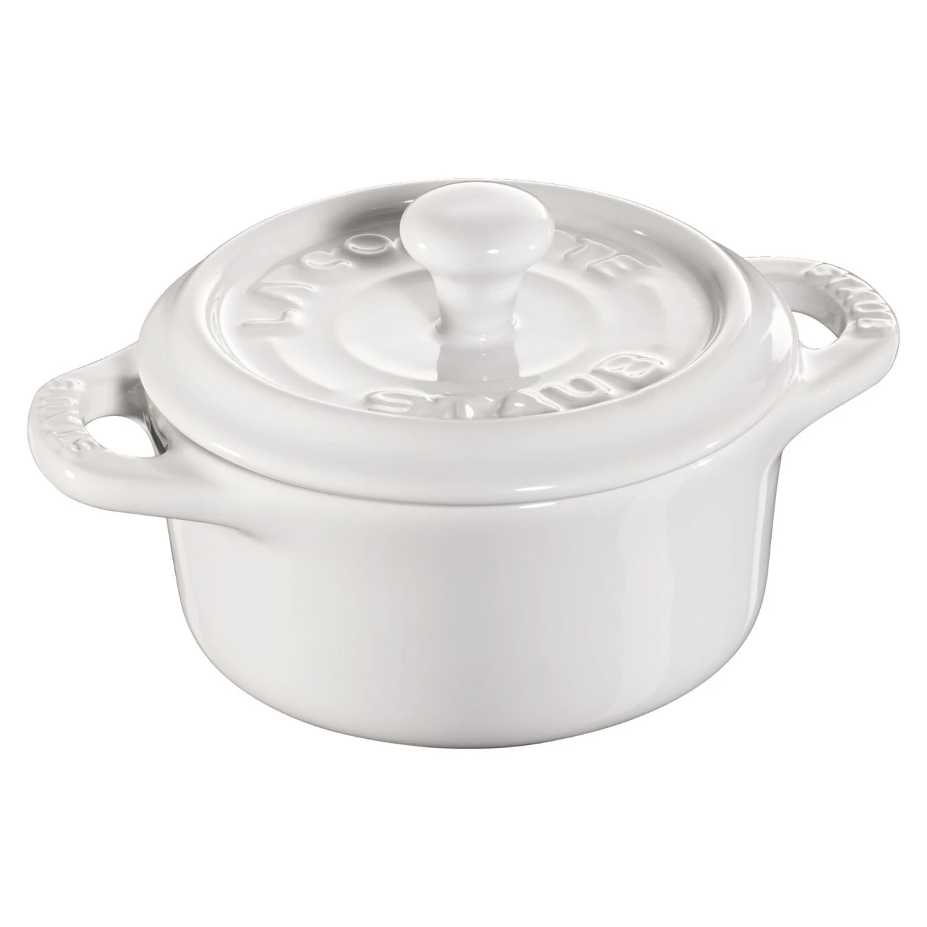 Staub Mini Cocotte Rotonda - 10 Cm, Bianco Puro 1 Staub Mini Cocotte Rotonda - 10 Cm, Bianco Puro