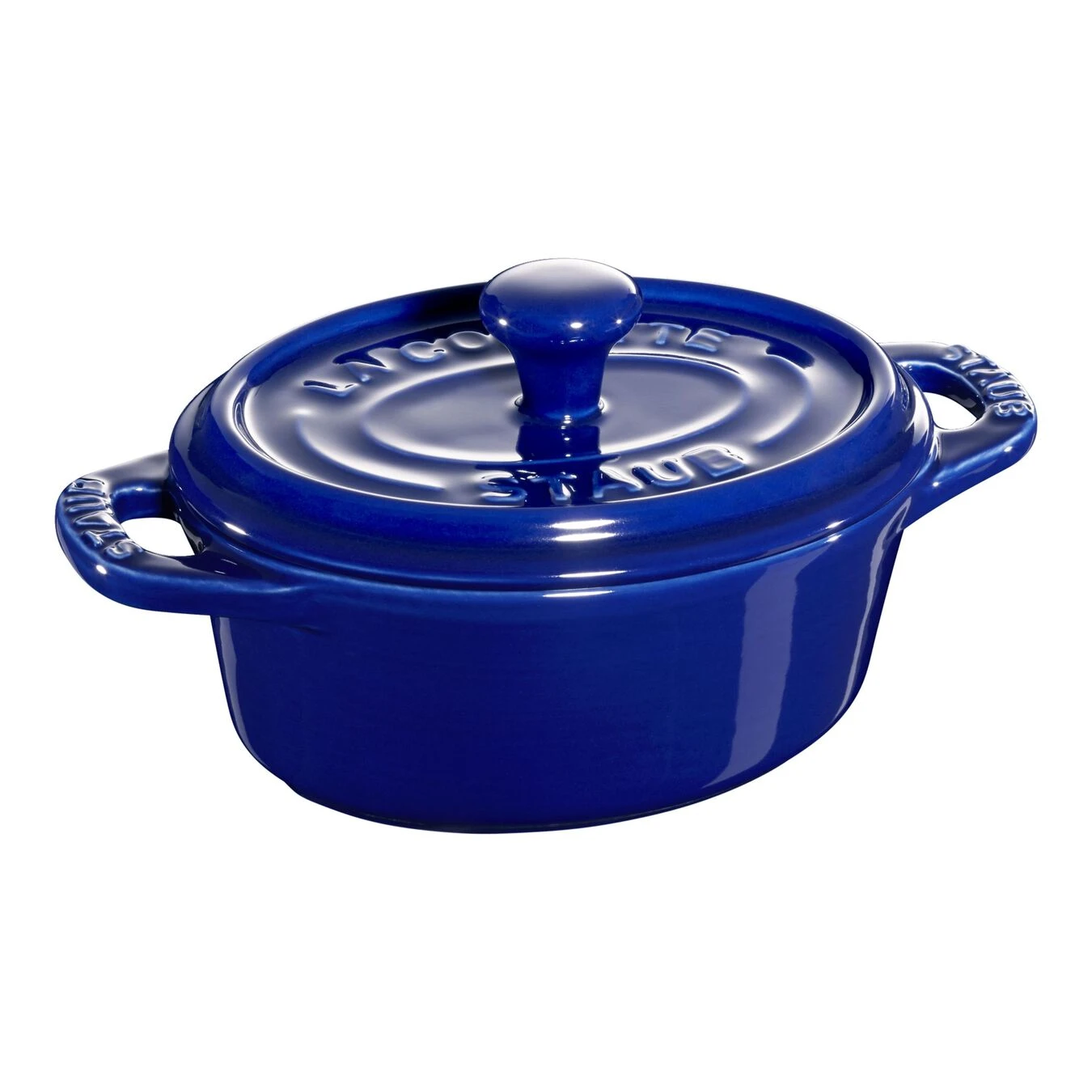 Staub Mini Cocotte Ovale - 10 Cm, Blu Scuro 1 Staub Mini Cocotte Ovale - 10 Cm, Blu Scuro
