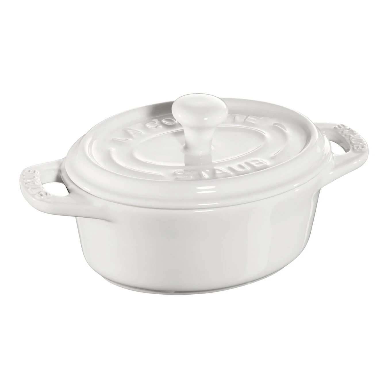 Staub Mini Cocotte Ovale - 10 Cm, Bianco Puro 1 Staub Mini Cocotte Ovale - 10 Cm, Bianco Puro