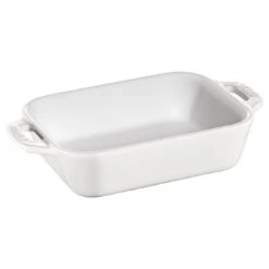 Staub Pirofila Rettangolare - 14 X 11 Cm, Colore Bianco Puro