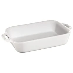 Staub Pirofila Rettangolare - 20 X 16 Cm, Colore Bianco Puro