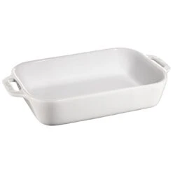 Staub Pirofila Rettangolare - 27 X 20 Cm, Colore Bianco Puro
