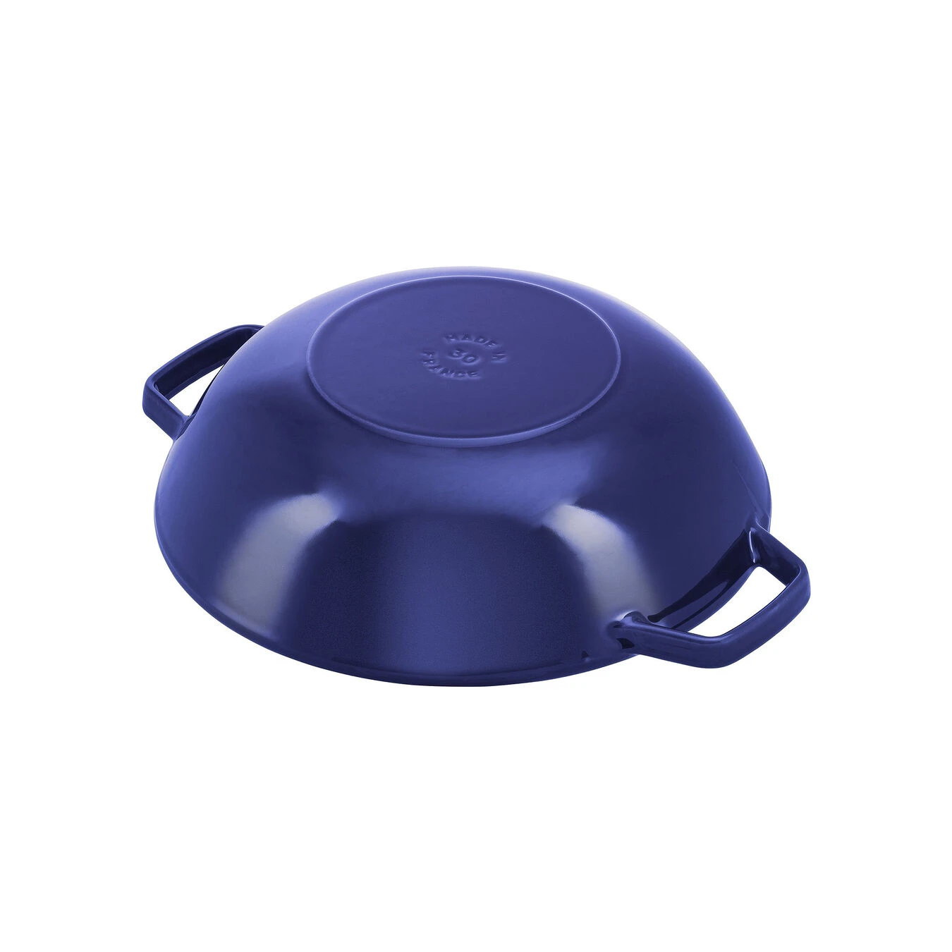 Staub Wok Con Coperchio In Vetro Rotondo - 30 Cm, Blu Scuro 3 Staub Wok Con Coperchio In Vetro Rotondo - 30 Cm, Blu Scuro - immagine 3