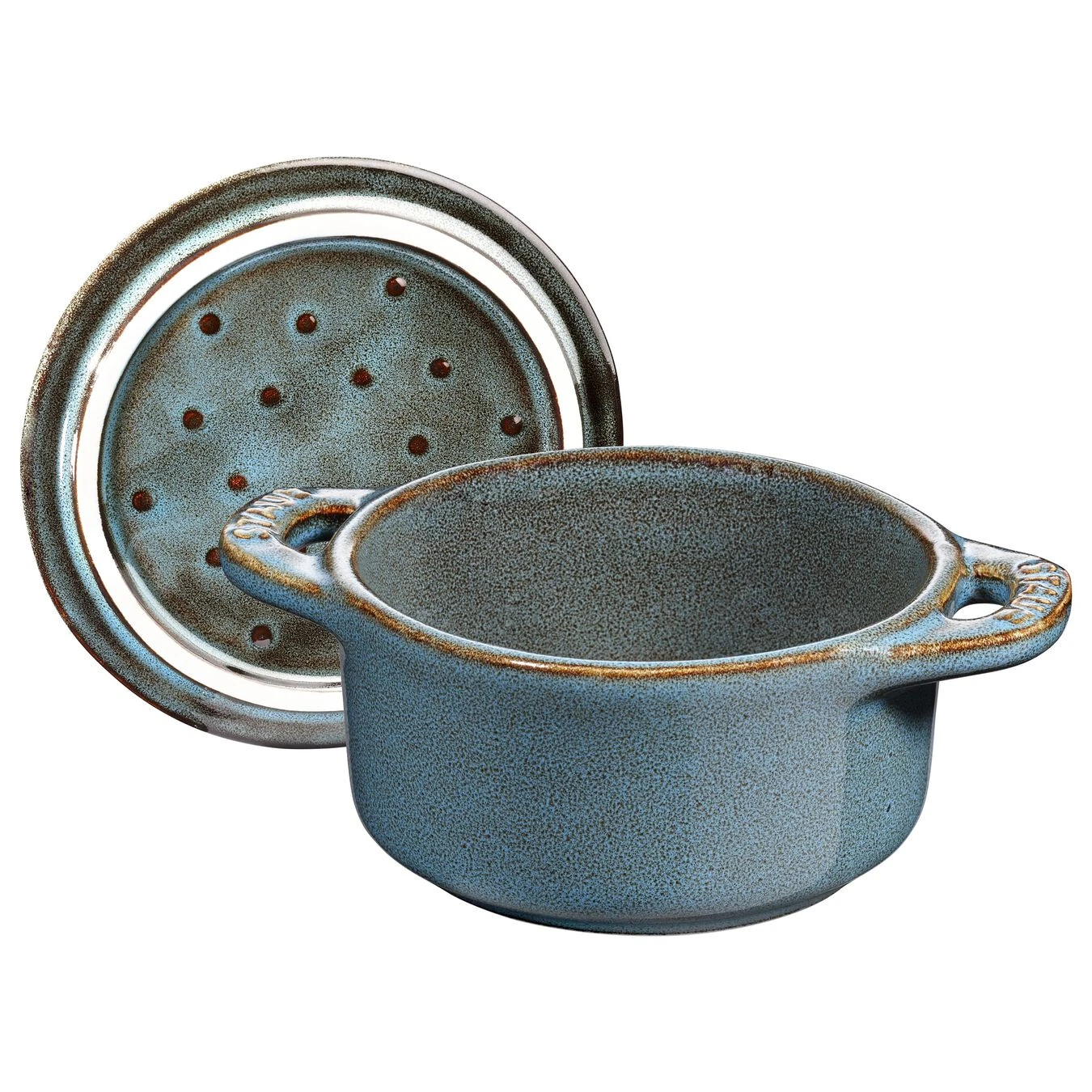 Staub Mini Cocotte Rotonda - 10 Cm, Turchese Antico 2 Staub Mini Cocotte Rotonda - 10 Cm, Turchese Antico - immagine 2