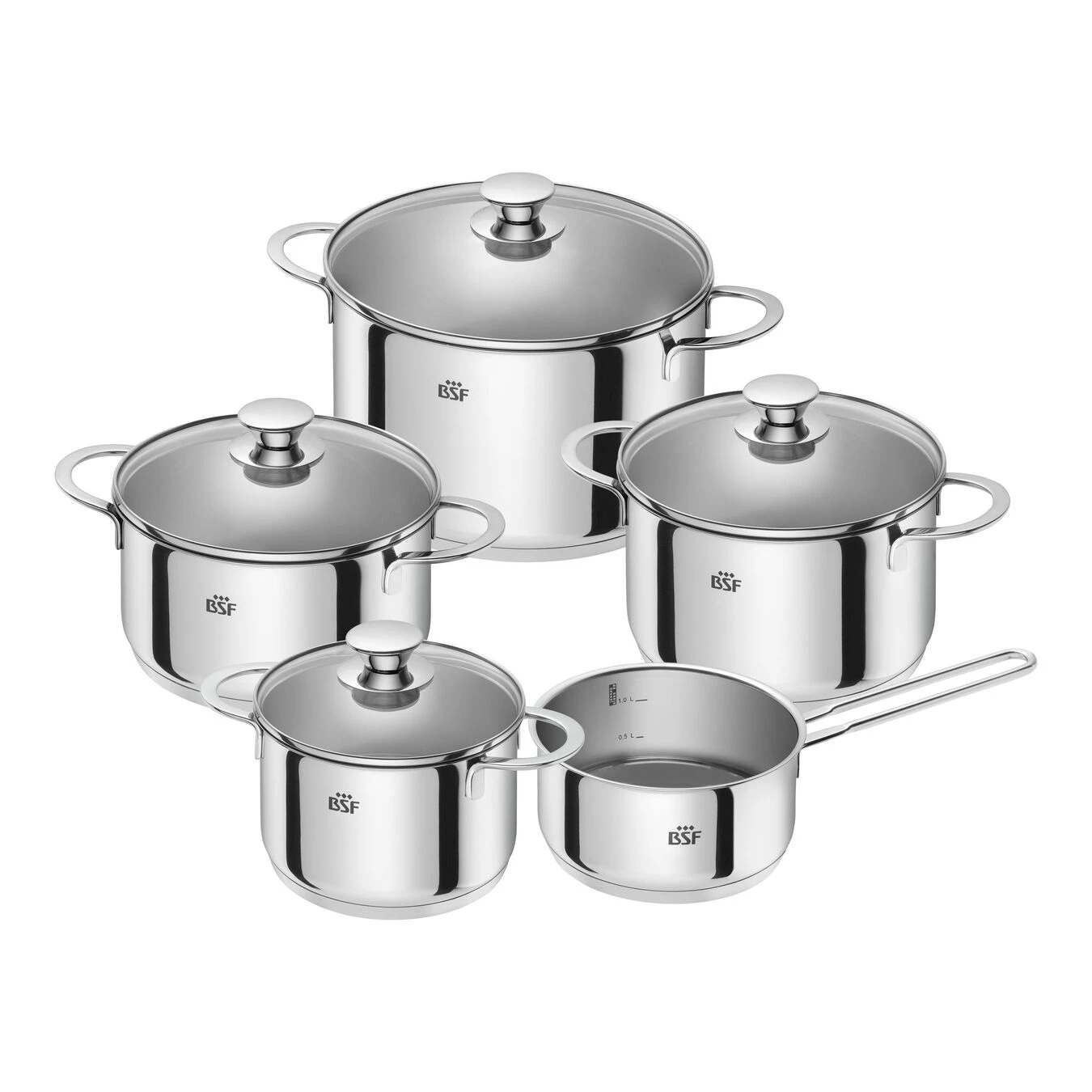 Set Di Pentole - 5-pz., 18/10 Acciaio Inossidabile 1 Set Di Pentole - 5-pz., 18/10 Acciaio Inossidabile