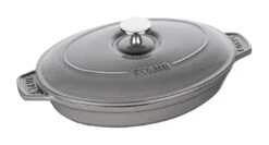 Staub Shop 27 Staub Pirofila Con Coperchio Ovale - 23 Cm, Grigio Grafite